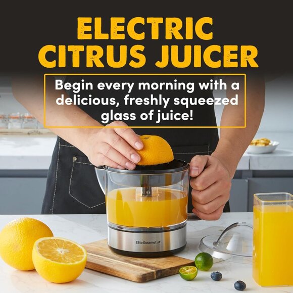 Electric Citrus Juicer – 24oz, BPA-Free, Stainless Steel/Black - Picture 2 of 8